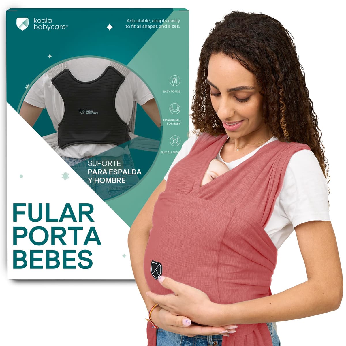 Portabebés Koala Babycare fácil de transportar, unisex ajustable - portabebés versátil de hasta 9 kg - Boudeaux - Diseño registrado KBC®