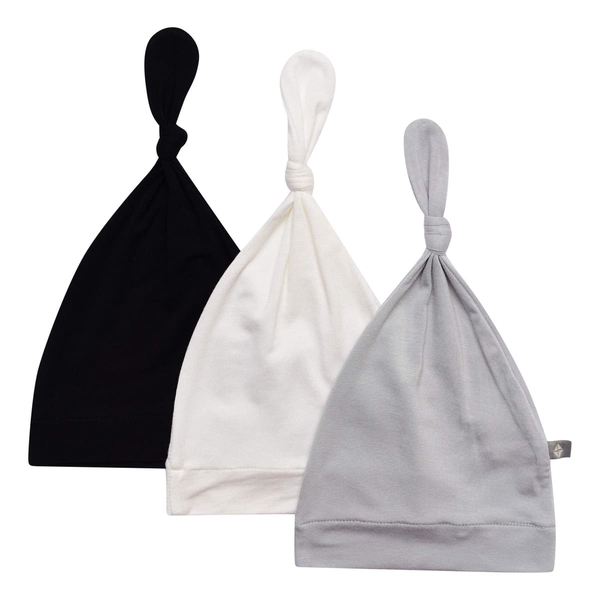 KYTE BABY Bamboo Baby Beanie Hats - Super Soft Knotted Caps Available in Pattern and Solid Colors - 3 Pack, Midnight/Cloud/Wheat, 3 Months — view 8