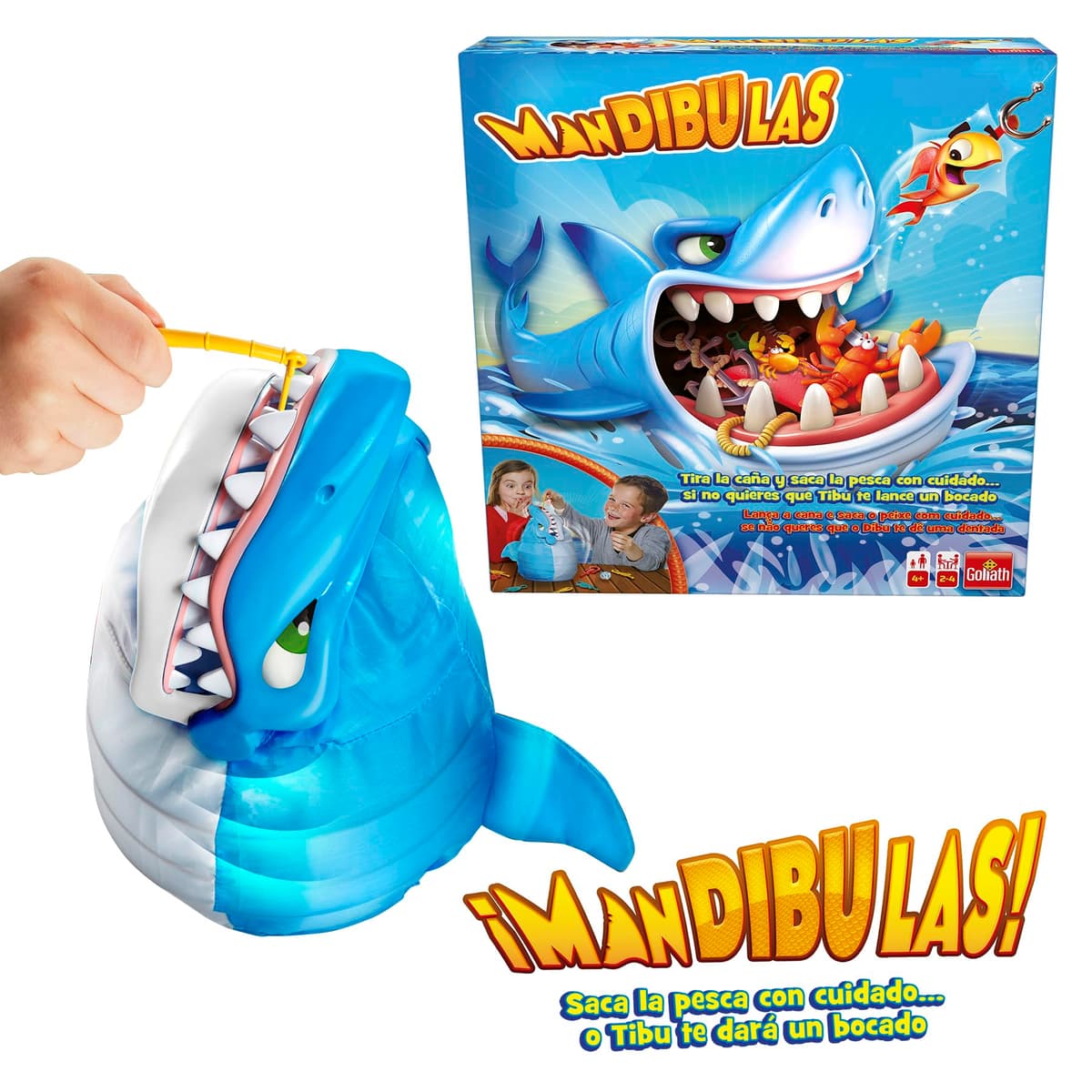 Jaws, Board Game. The funniest fishing, Game for children from 4 years. Rescue the sea animals without the Shark catching you. Get the fish out of their jaw with your fishing rod — view 3
