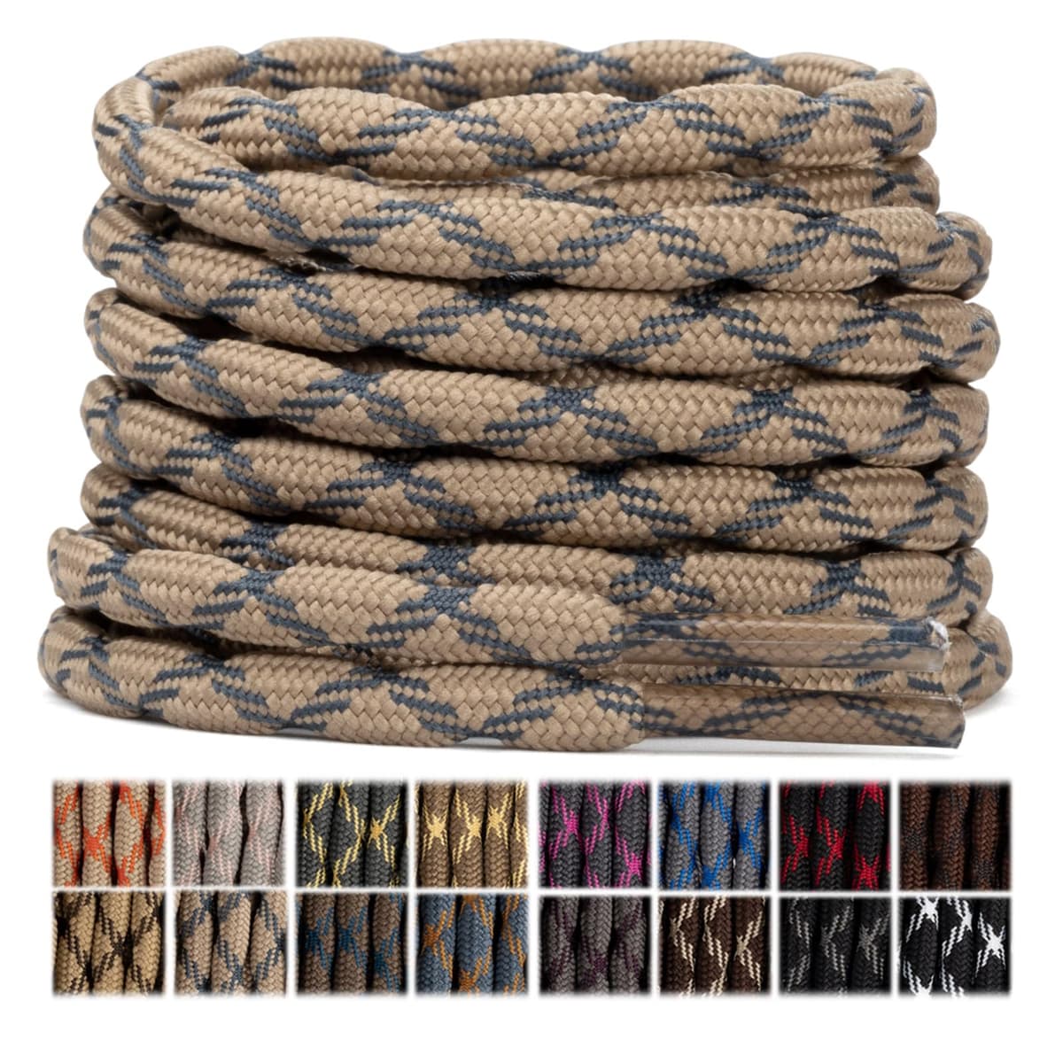 Stepace 2 Pares Cordones Redondos 4,5mm para Botas de Senderismo, Montaña y Trabajo, Cordones de Nylon Resistentes para Trekking — view 21