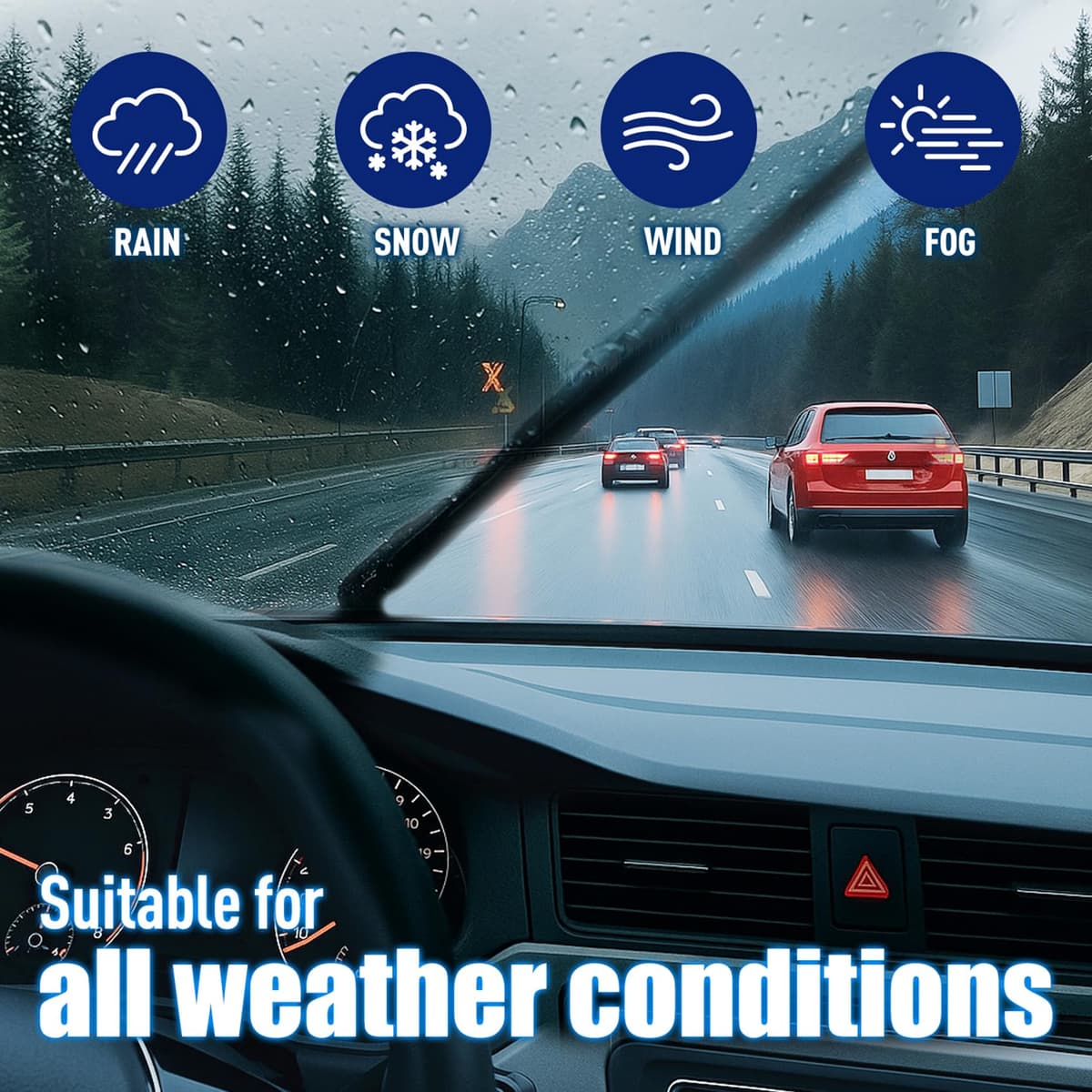 Wiper Blades for Kia Sportage Jan 2016 to May 2021, Complete Front Window Wiper and Rear Wiper Set, 26" 15" 11" Windscreen Wipers Blade Set - Quiet & Easy Installation (2+1) — view 4