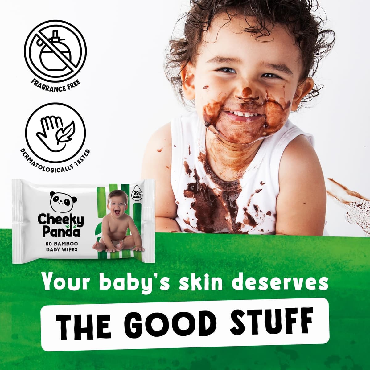 The Cheeky Panda Bamboo Biodegradable Baby Wipes | 99% Purified Water, Suitable for Sensitive Skin | Dermatologically Tested — view 4
