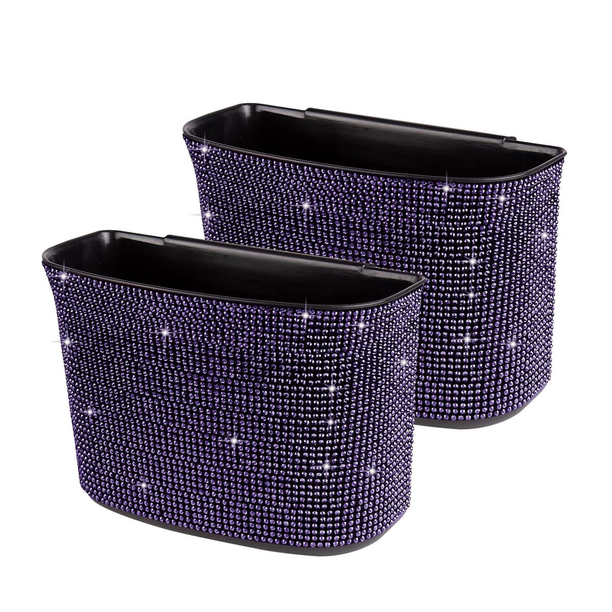 eing 2PCS PU Leather Car Seat Belt Cover Shoulder Seatbelt Pad with Bling Rhinestones Crown for Adults Youth,Black — view 4