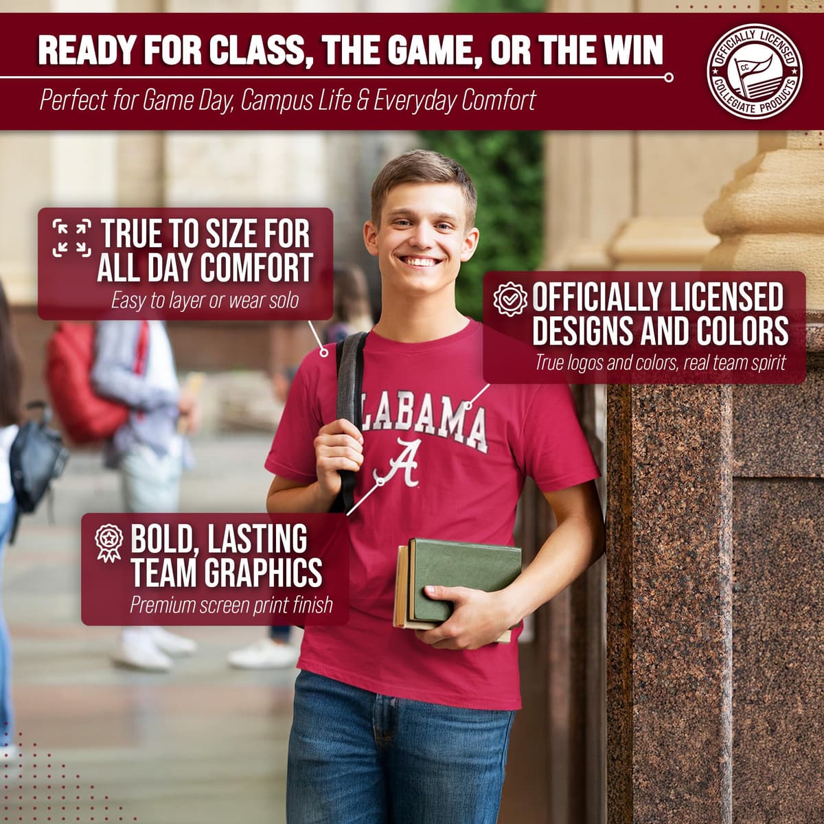 NCAA Adult Gameday Cotton T-Shirt - Premium Quality - Semi-fitted Style - Officially Licensed Product — view 5