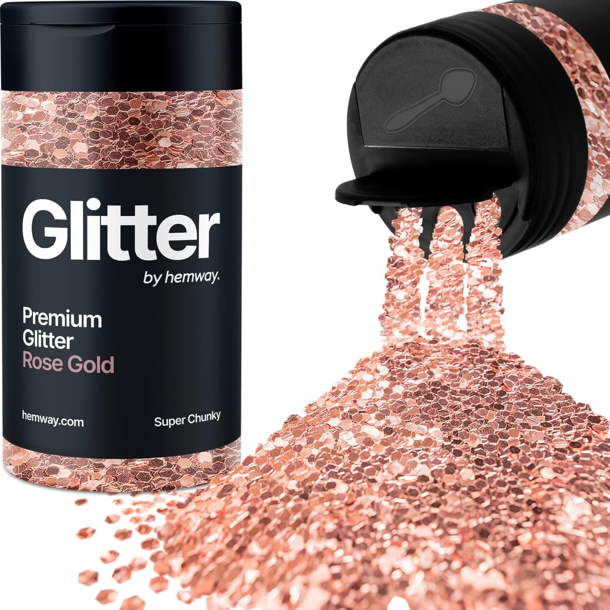 Light Rose Gold Glitter Shaker, 130g Ultrafine Glitter, Crafts 1/128" Metallic Flake Light Rose Gold Sequins, Resin & Epoxy Crafts, Decorating, Halloween, Christmas Nail, Face, Hemway — view 252