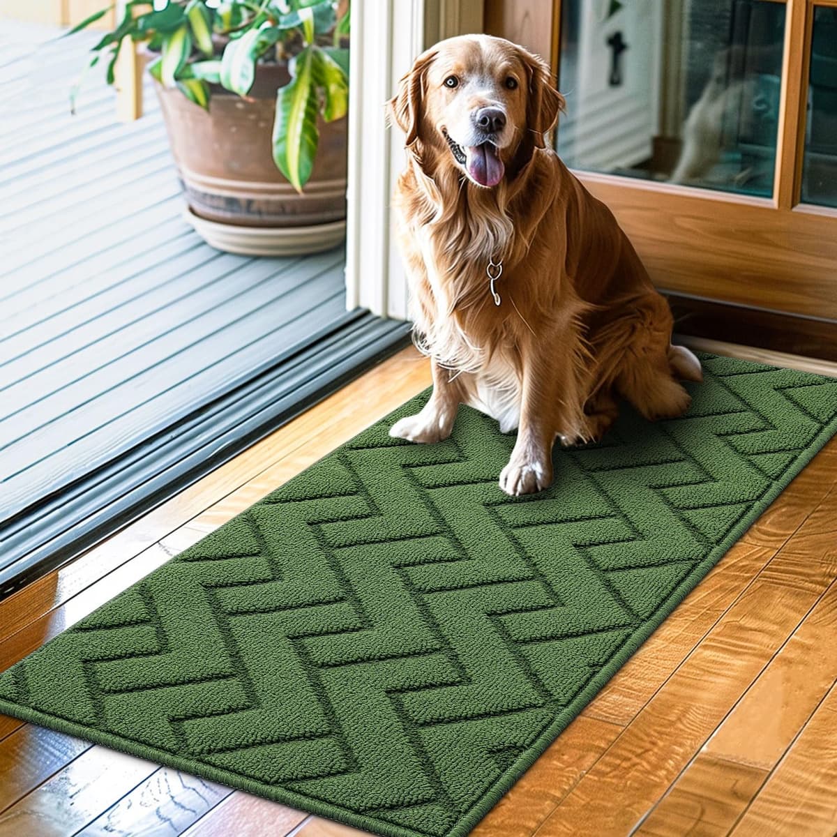 Biscpro Door Mats Indoor,Dirt Trapper Mat Absorbent Non-Slip Low Profile Doormat for Entrance,Inside, Kitchen,Front Door Mat Washable for Pets and Dogs— 50x80cm,Grey — view 69