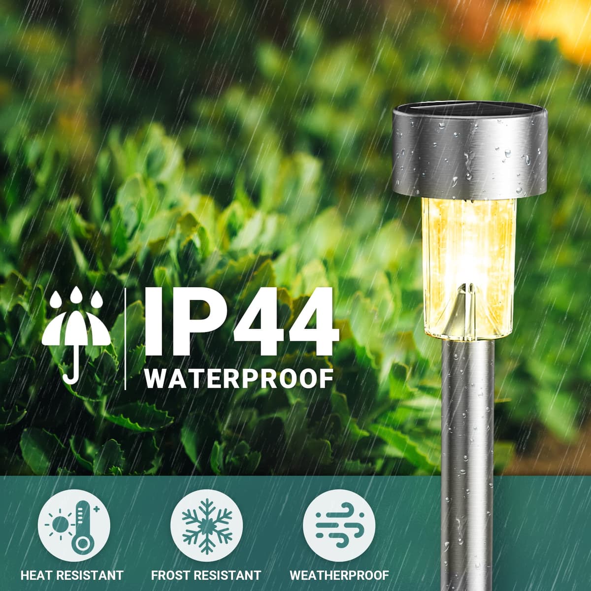 GIGALUMI Solar Lights Outdoor Garden Waterproof,12 Pack,Stainless Steel LED Solar Garden Lights for Patio, Lawn, Yard and Landscape Decor, Color Changed — view 4