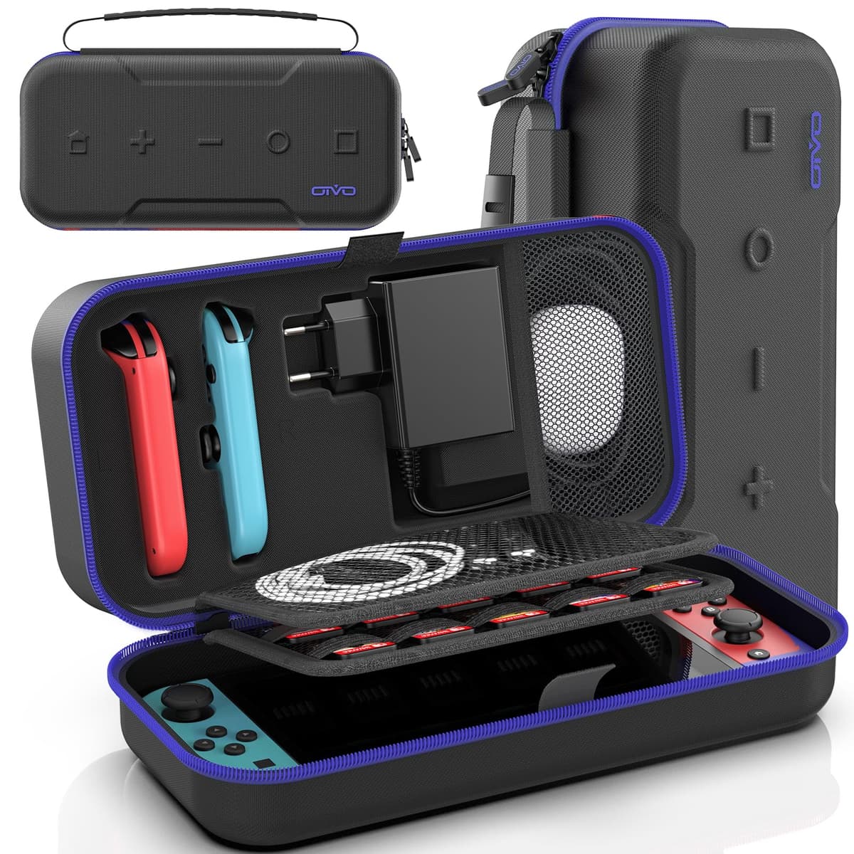 Funda para Nintendo Switch 2025, Bolsa de Transporte para Switch 2 para Joy-Con 2 y Consola, Funda de Viaje para Switch 2 para 24 Tarjetas de Juego y Accesorios, Organizador Cable y Adaptador-Negro — view 19