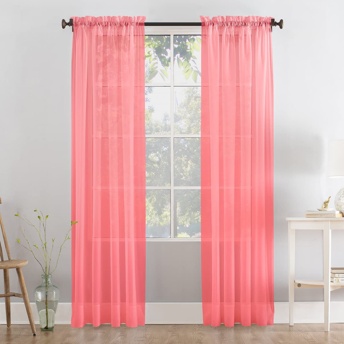 Megachest a pair of slot top voile curtains (Pure White, 56" wideX81 drop 2 Panels) — view 21