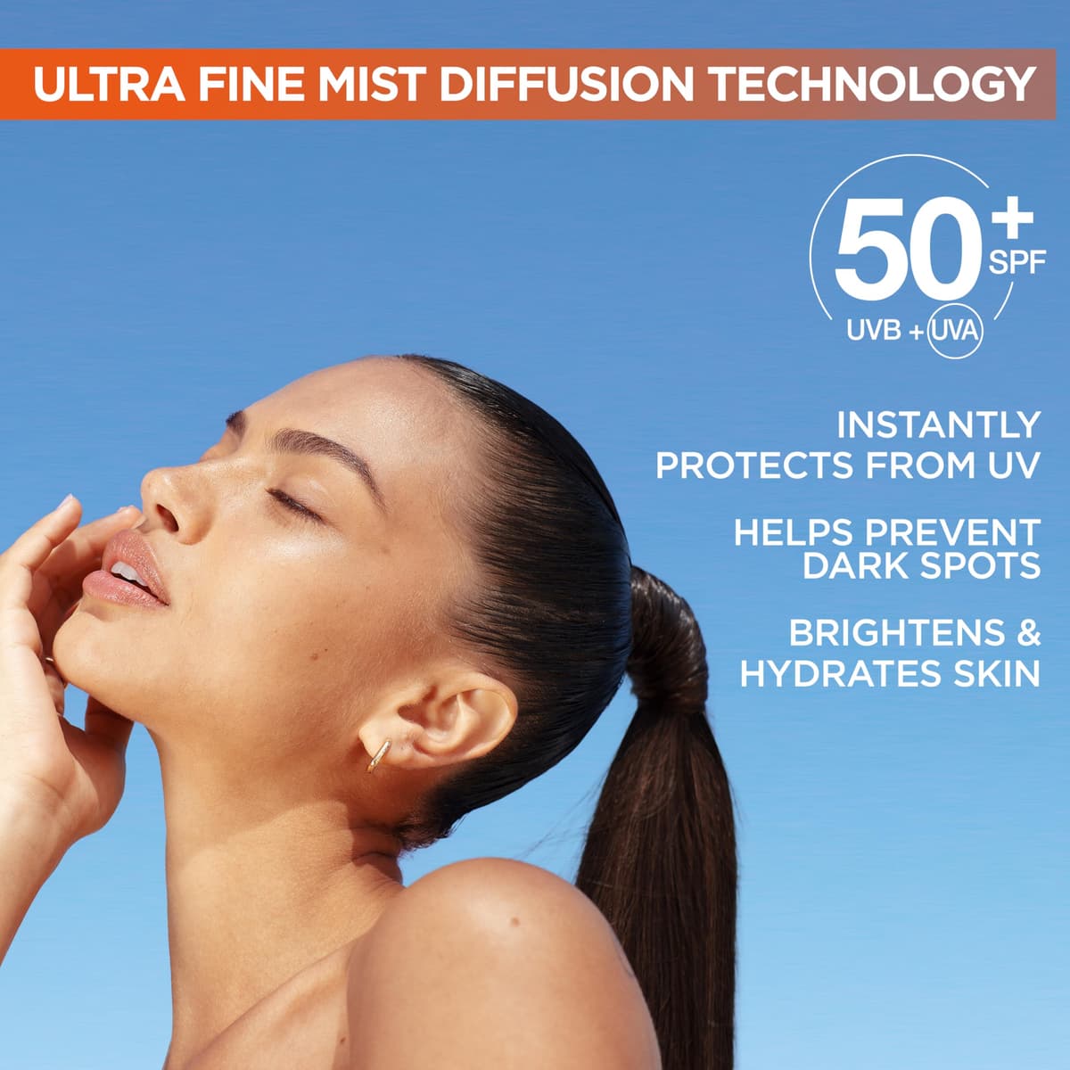 Garnier Vitamin C Brightening Over Make-Up UV Mist, Invisible Protection with SPF50+ and Vitamin C. Protects, Brightens and Fights Appearance of Dark Spots, Cruelty free, Vegan - 75ML — view 4