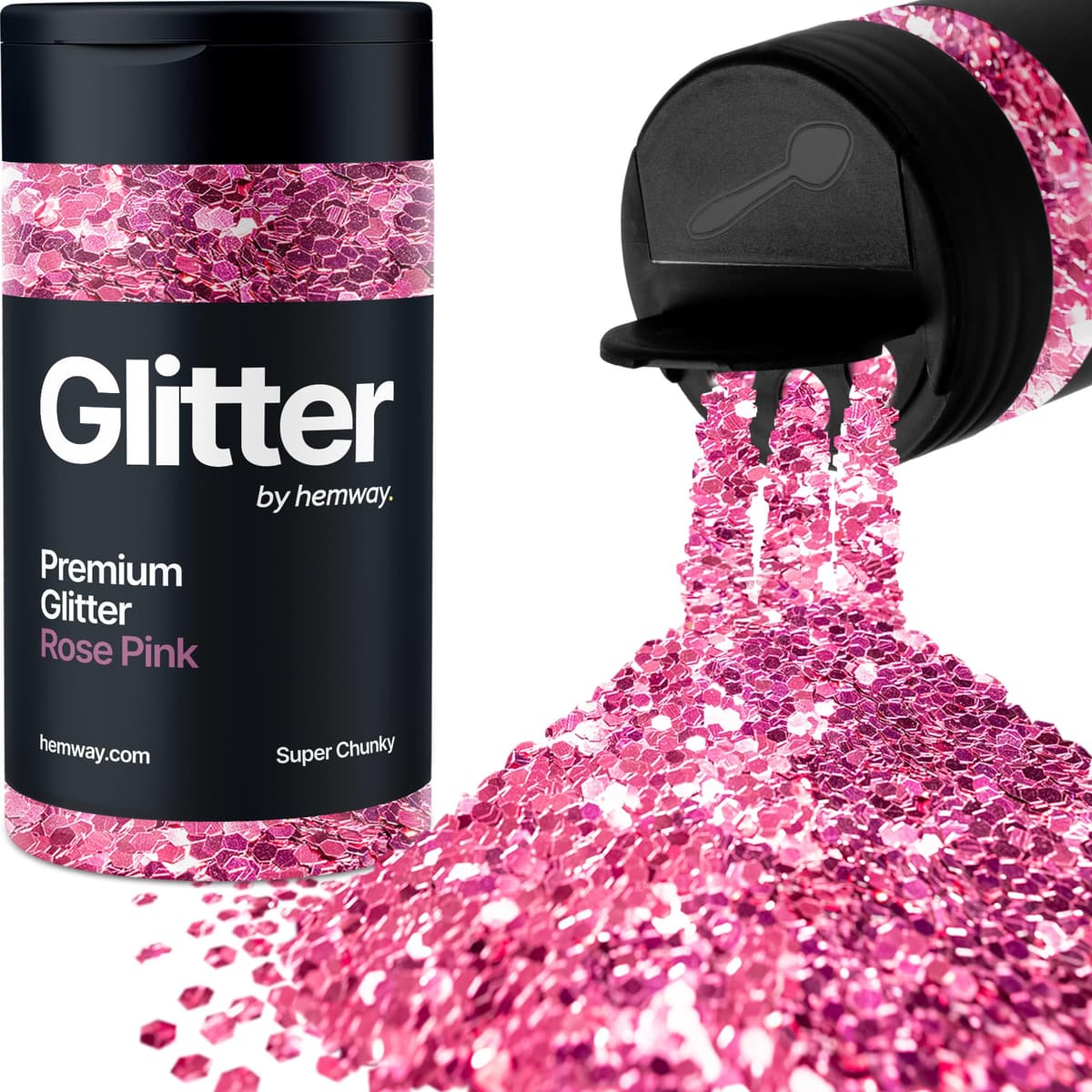Light Rose Gold Glitter Shaker, 130g Ultrafine Glitter, Crafts 1/128" Metallic Flake Light Rose Gold Sequins, Resin & Epoxy Crafts, Decorating, Halloween, Christmas Nail, Face, Hemway — view 314