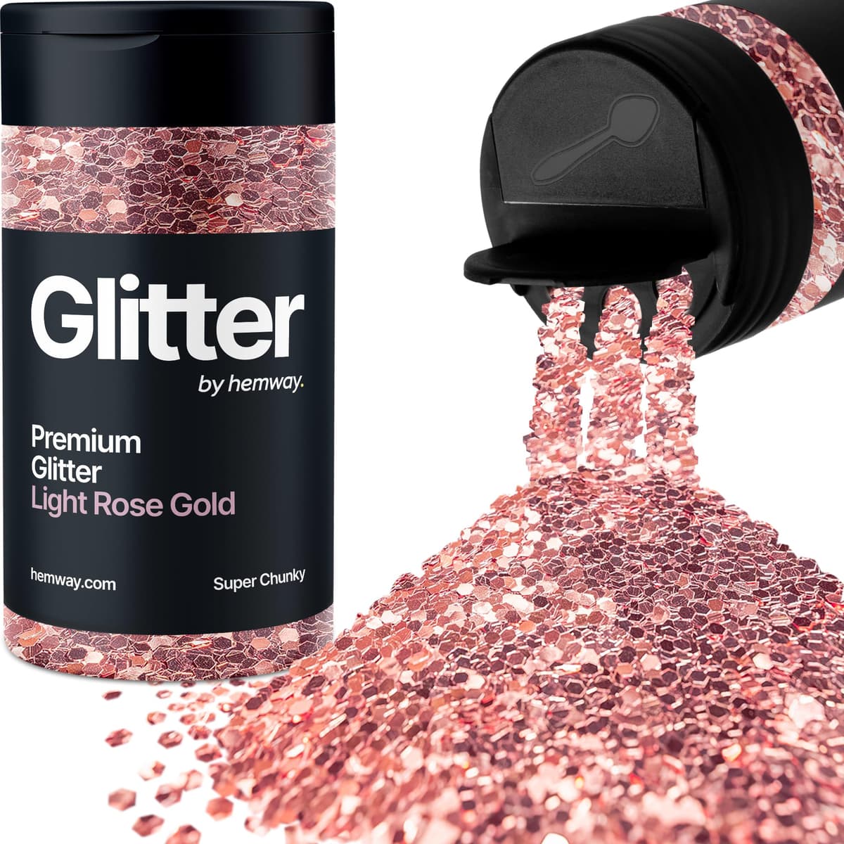 Light Rose Gold Glitter Shaker, 130g Ultrafine Glitter, Crafts 1/128" Metallic Flake Light Rose Gold Sequins, Resin & Epoxy Crafts, Decorating, Halloween, Christmas Nail, Face, Hemway — view 281