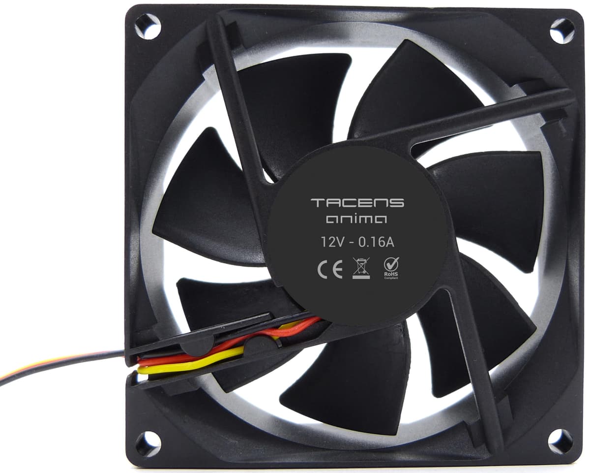 TACENS ANIMA AF8, Ventilador PC 80mm, 1800 RPM, Rodamientos FLUXUS Ultrasilencioso, 7 Aspas, Color Negro — view 5