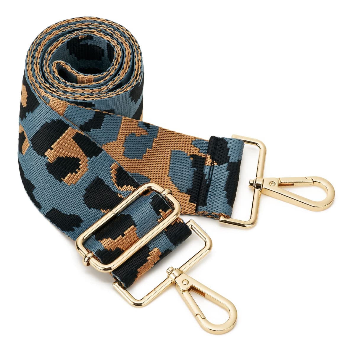 ZOOEASS Wide Shoulder Strap, Guitar Style Adjustable Purse Strap with Gold Buckle Replacement Woven Crossbody Straps for Handbags((3.8CM) Shining Black) — view 82