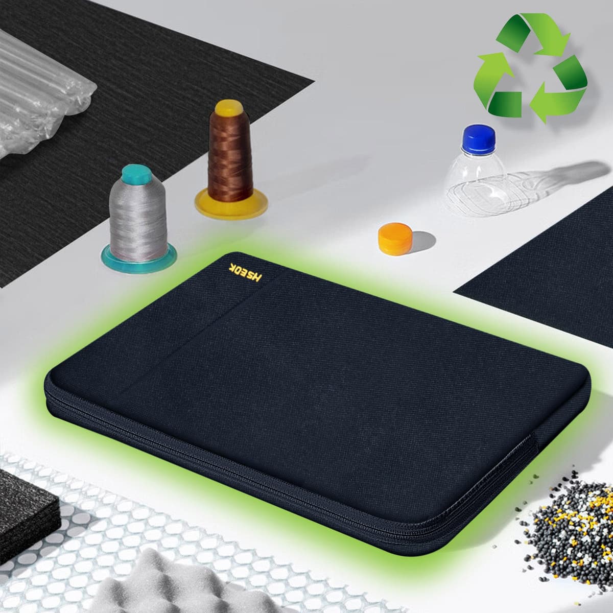 HSEOK 15,6" Funda para Computadora Portátil, Funda Impermeable a Prueba de Golpes con Bolsillo Lateral, Compatible con MacBook Pro 16"/15" y la Mayoría de Las PC de 15" 15,6" 16",B02K01 — view 6