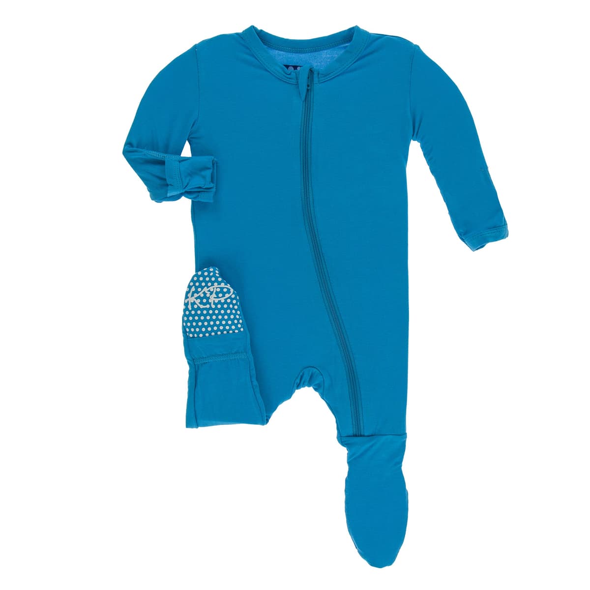 KicKee Pants Little Girls Basic Footie with Zipper - Lotus, 6-9 Months — view 38