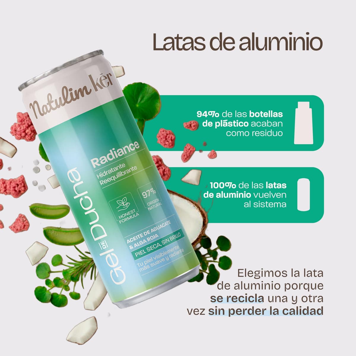 Natulim Kēr Gel de Ducha Radiance - Gel Corporal Hidratante para uso diario - Limpieza Suave, Con Aloe Vera y Centella Asiática, Fragancia Ligera - Deja la Piel Suave y Fresca - 330 ml. — view 3