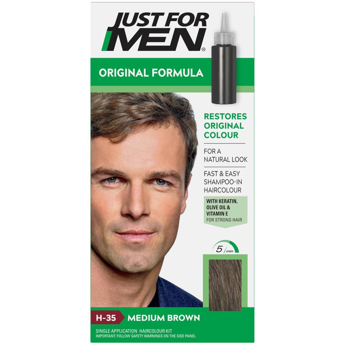 Just for men Original Formula Dark Brown Black Hair Dye, Restores Original Colour for a Natural Look H45 — view 4