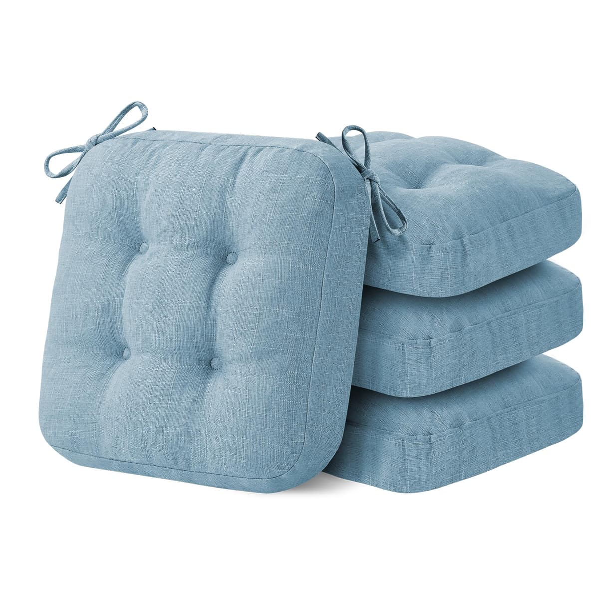 Chair Cushions, Memory Foam Dining Chair Cushions, Tufted Indoor Chair Pads, Set of 4, 16.5' x 16.5' x 3.5', Beige — view 24