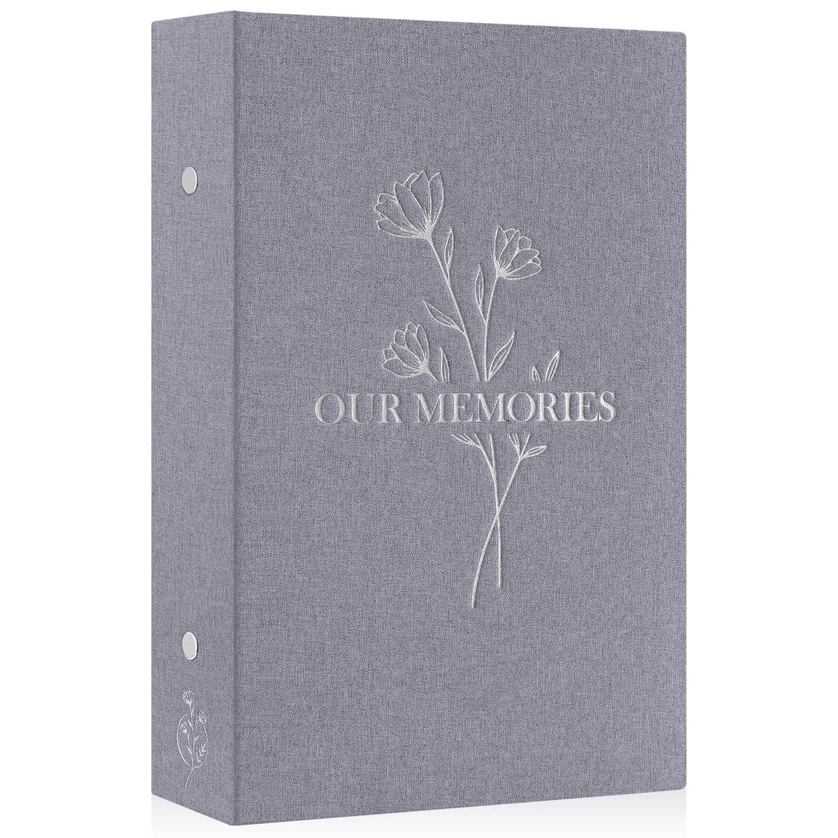 Lanpn Lino Album de Fotos 10x15 600, OUR MEMORIES Tapa Dura Grande Album para Photos Bolsillos Verticales Horizontal Azul — view 31
