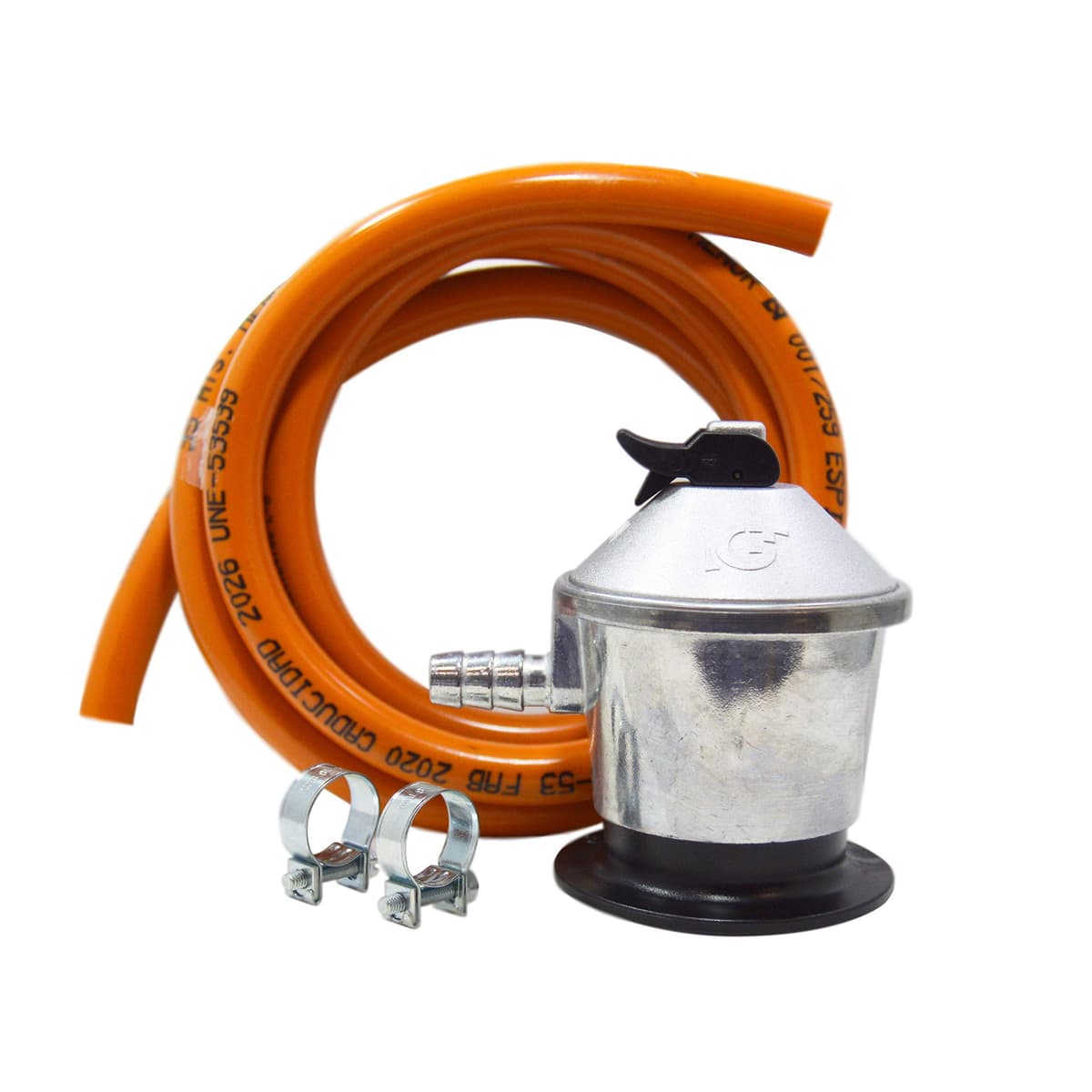 S&M 321771 - Kit completo butano: Regulador de gas butano + Tubo Goma 1,5 metros + 2 abrazaderas de seguridad | Homologado para España | Apto para cocinas, estufas, calderas y barbacoas — view 8