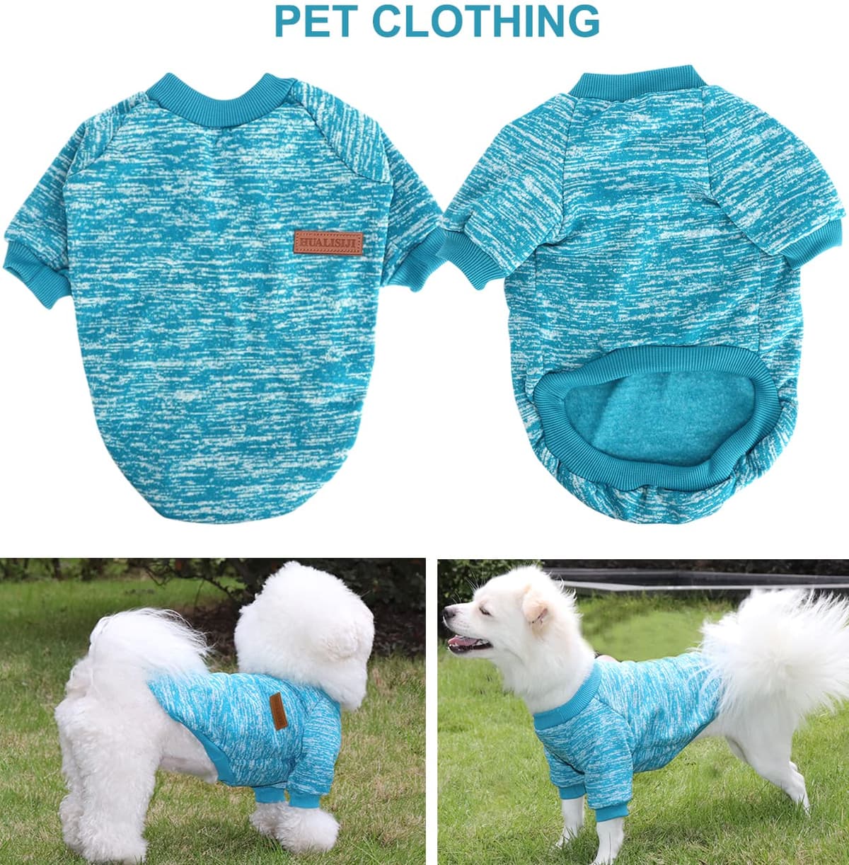 Jerséis Perro Pequeño Jersey Mascota Pequeña Ropa Chihuahua, Es un Tejido Bastante Cómodo, Suave y Cálido para el Animal y Fácil de Poner (Medium, Azul) — view 2