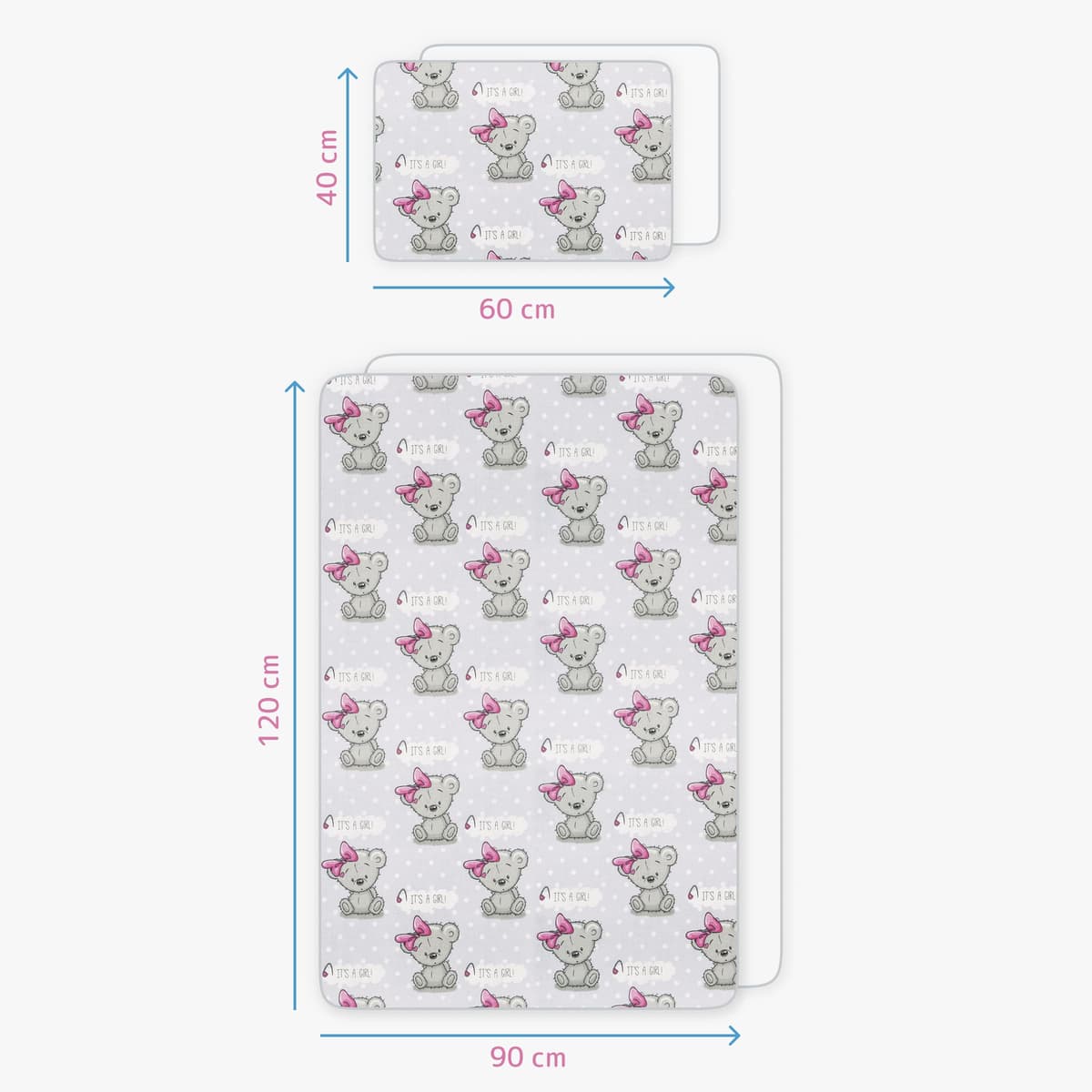 Baby Comfort 4 Piece Toddler Kids Cot Bed Set 120x90 cm Duvet Pillow Duvet Cover Pillowcase 12M+ (It's a Girl) — view 4