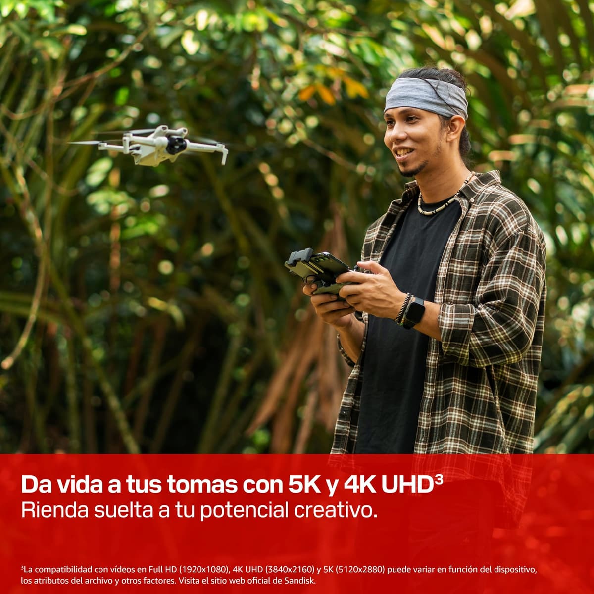 SANDISK Extreme Pro microSDHC Tarjeta UHS-I + SD Adapter, 64 GB (velocidades de Lectura de hasta 200 MB/s y velocidades de Escritura de hasta 90 MB/s, 5K, 3K, 4K UHD, C10, V30, U3, A2) — view 2