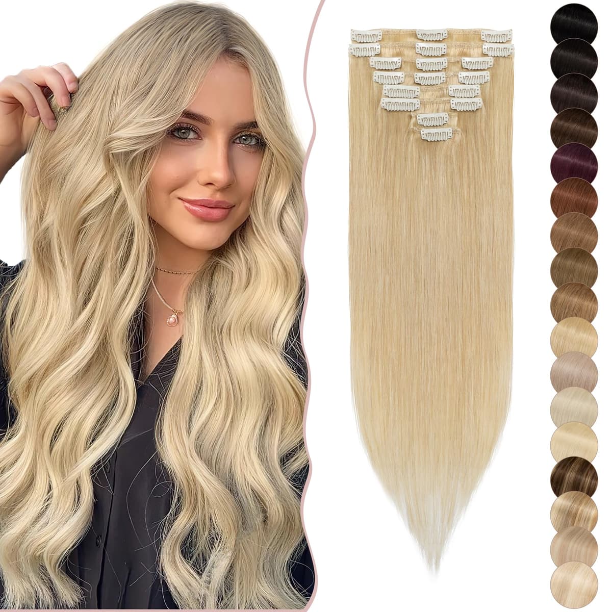 12 inch Clip in Hair Extension Human Hair One Piece 100% Real Remy [#2 Dark Brown] 3/4 Full Head Straight Hair Pieces for Women Invisible Short (40g) — view 33