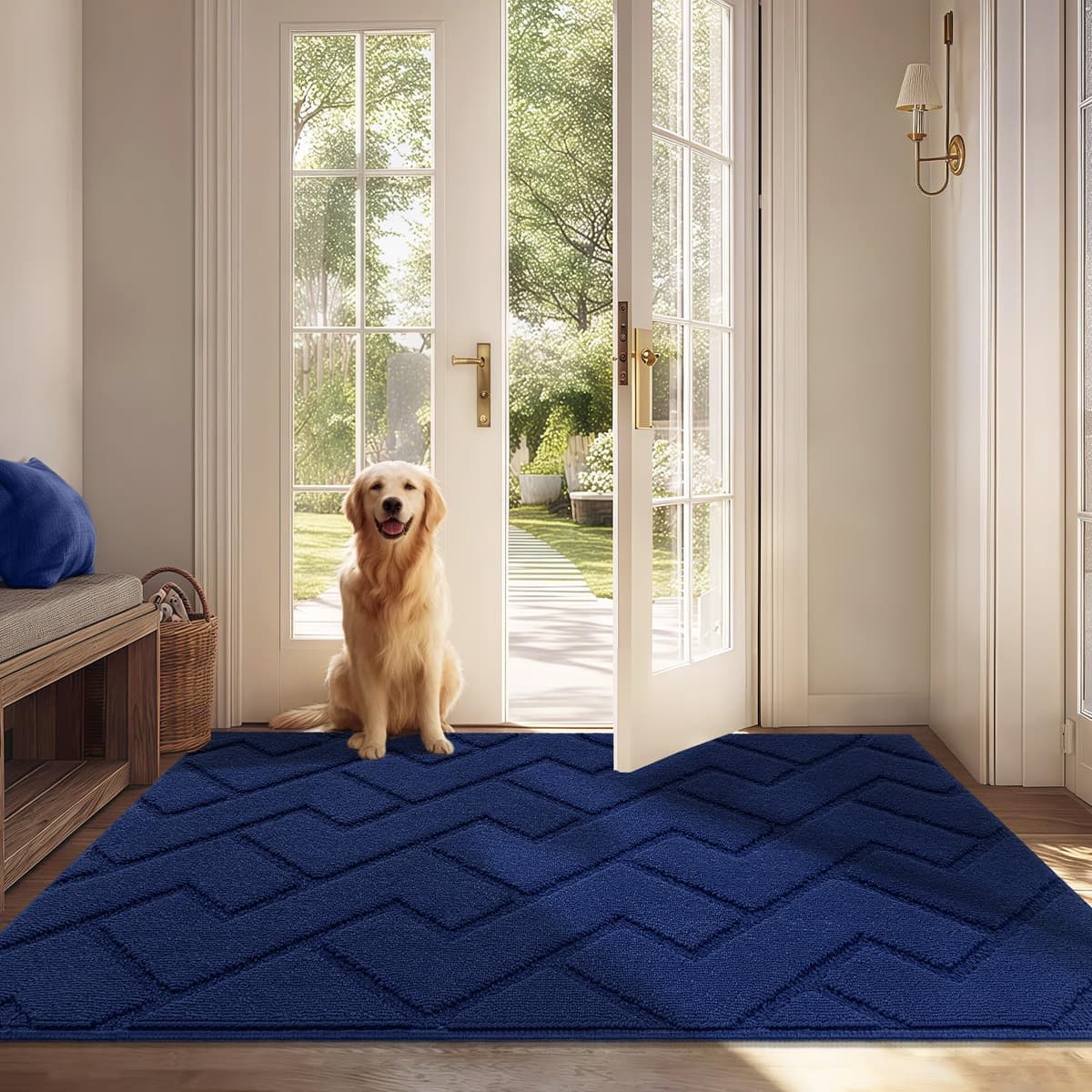 Biscpro Door Mats Indoor,Dirt Trapper Mat Absorbent Non-Slip Low Profile Doormat for Entrance,Inside, Kitchen,Front Door Mat Washable for Pets and Dogs— 50x80cm,Grey — view 37