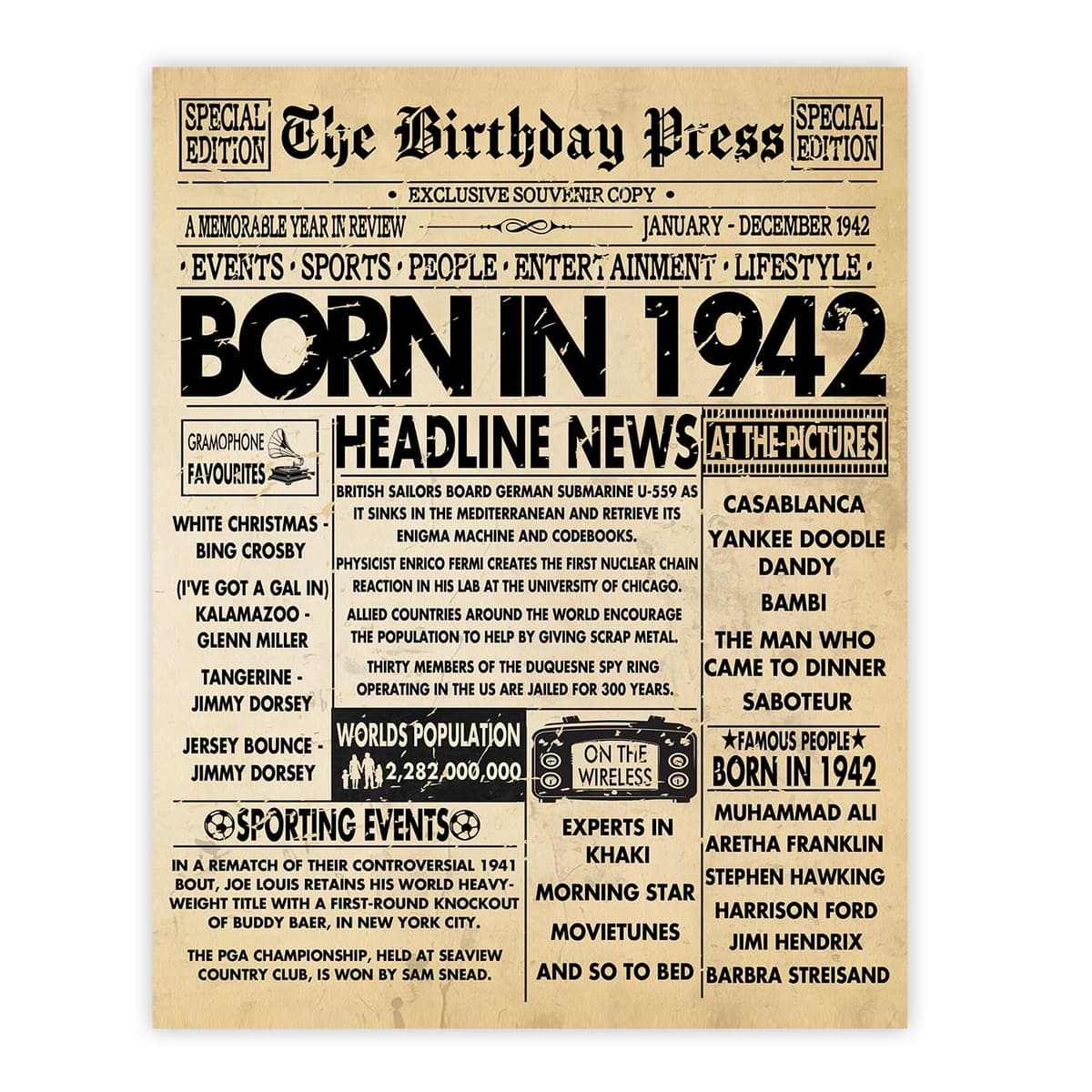 Stuff4 50th Birthday Poster Unframed - Born In 1976 Vintage Newspaper - Happy 50th Birthday Gifts for Women Men Retro Back In 1976, 8x10 Inch Decor Decoration Bday Party — view 31