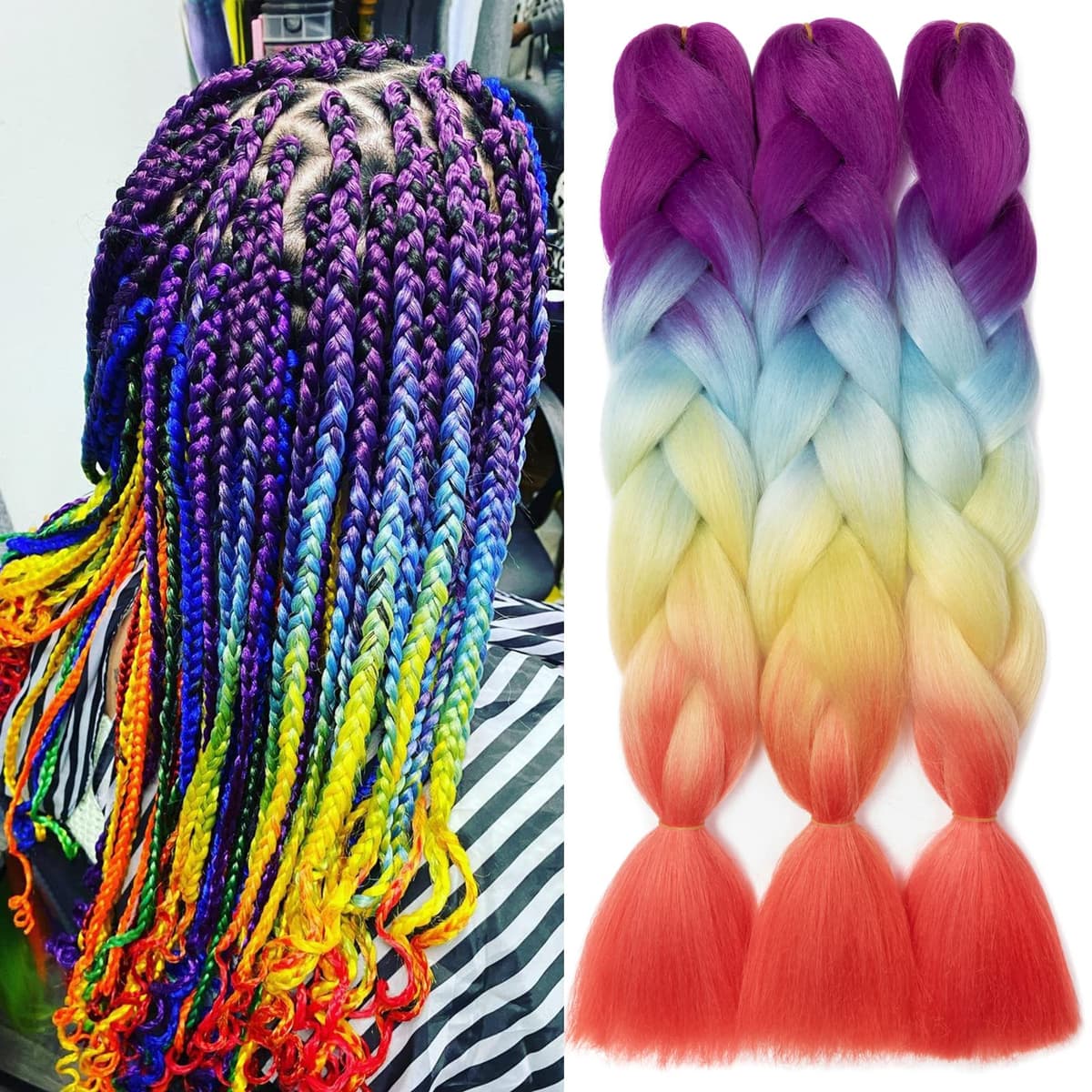 60cm Extensiones de Pelo Trenzas Africanas Castaño Oscuro Extensiones para Trenzas Africanas 1 pcs 100g Kanekalon Pelo para Trenzas Africanas Sintetico Extensiones de Trenzado Cabello Braiding — view 28