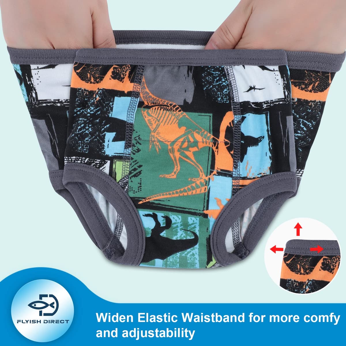 FLYISH DIRECT Training Pants Boys, Potty Training Pants 100% Cotton Toilet Baby Training Underwear, 4 Packs — view 3