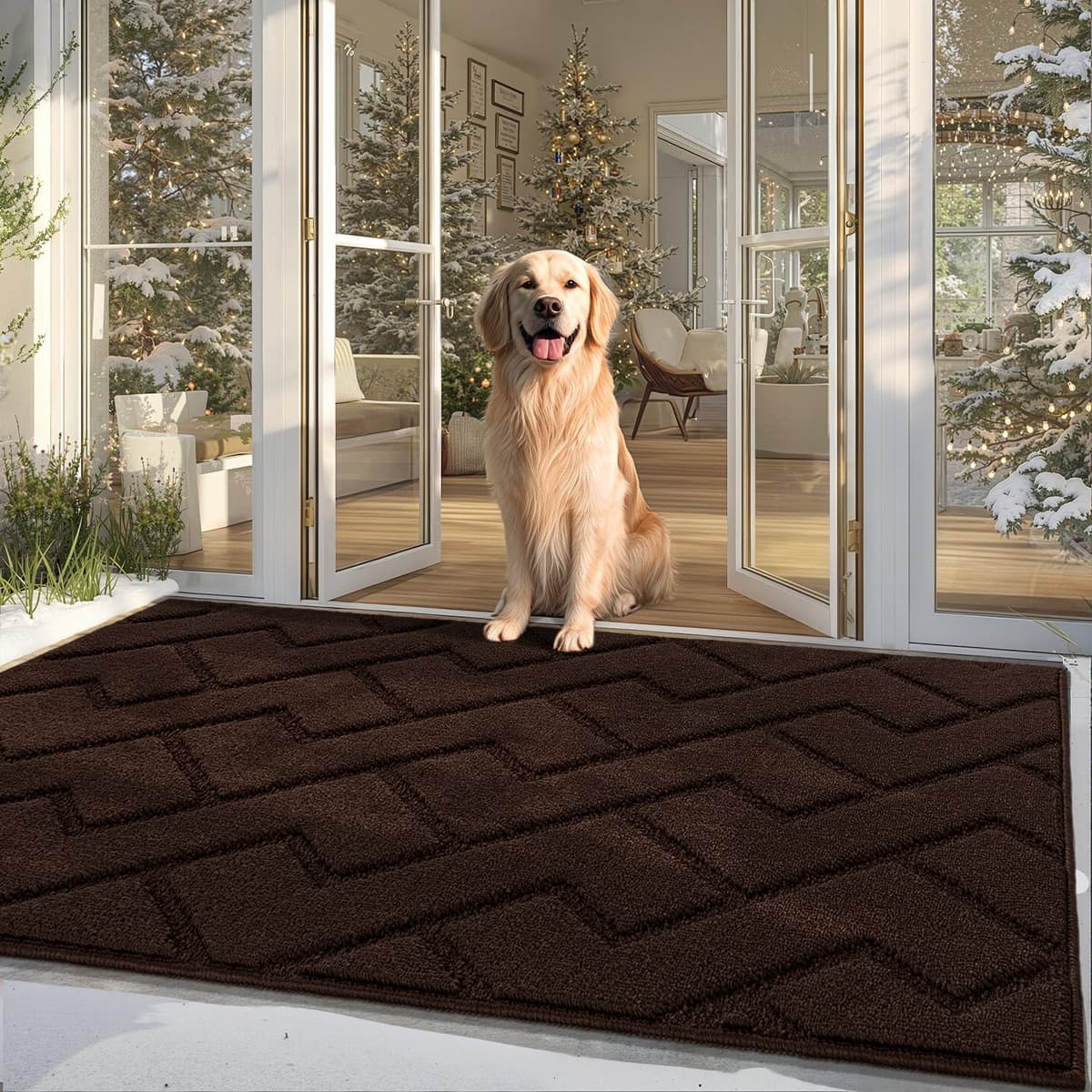 Biscpro Door Mats Indoor,Dirt Trapper Mat Absorbent Non-Slip Low Profile Doormat for Entrance,Inside, Kitchen,Front Door Mat Washable for Pets and Dogs— 50x80cm,Grey — view 57