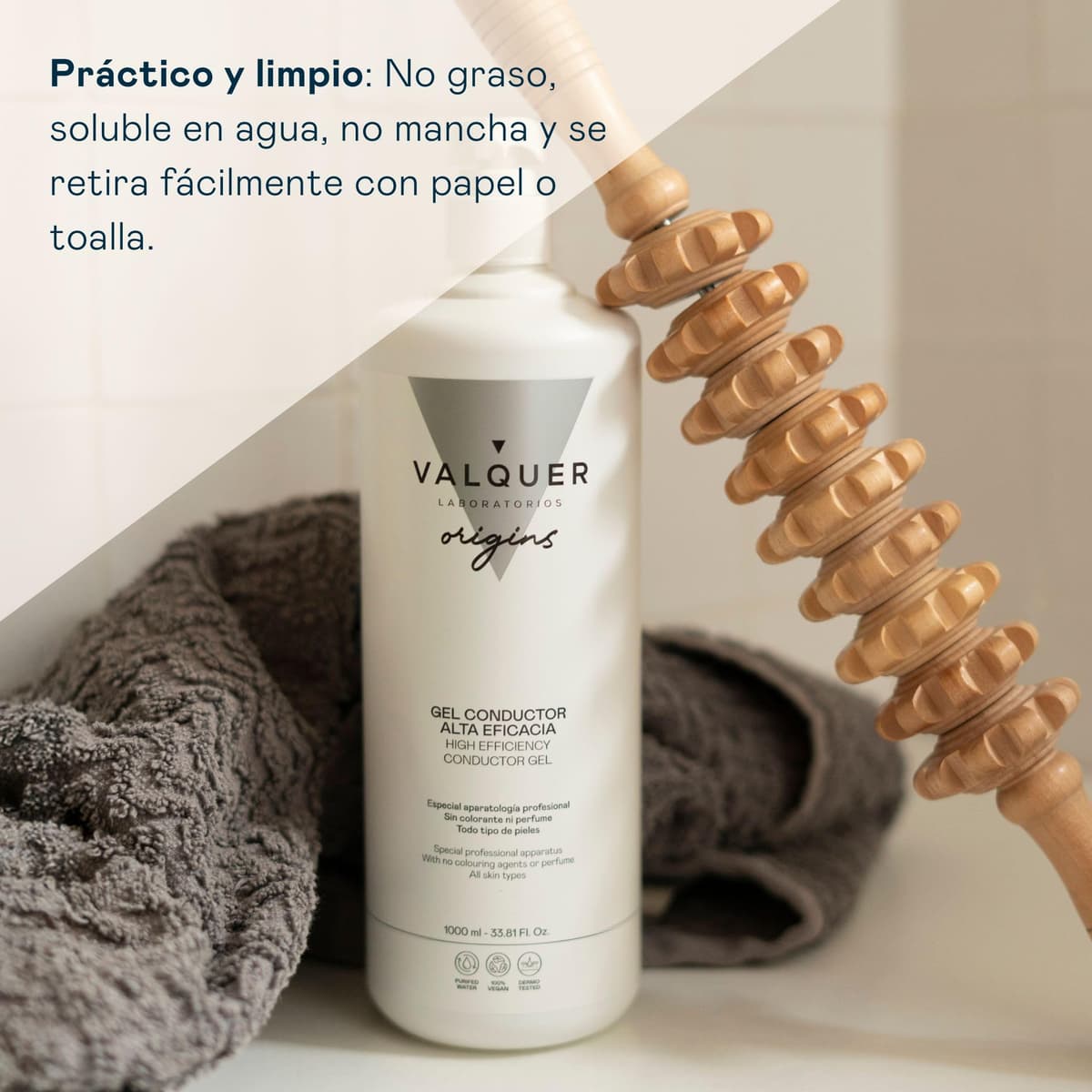 VALQUER Gel Conductor de Ultrasonidos Facial y Corporal | Uso Profesional en Radiofrecuencia, Depilación Láser, Microcorrientes, IPL y Cavitación | Base Agua, Incoloro e Inoloro | 1 L — view 6