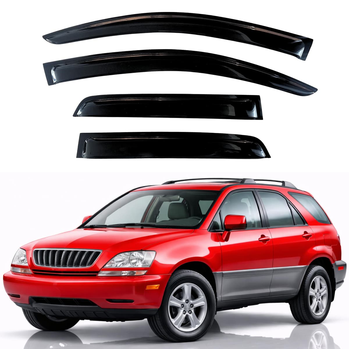 KPY Rain Guards Fit for 2006-2013 Lexus IS250 IS350, Out-Channel Window Visors Vent Wind Deflectors 4PC, Car Accessories for 06-13 Lexus is Series — view 70