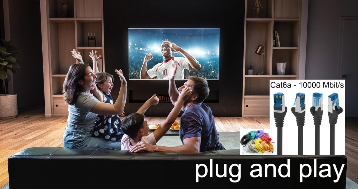 0,5m Cable de Red, Cable Ethernet y LAN SFTP PIMF Cat6a - transmite hasta 10 Gigabit por Segundo y es Adecuado para switches, routers, módems con Entrada RJ45, blanco - 10 piezas — view 4