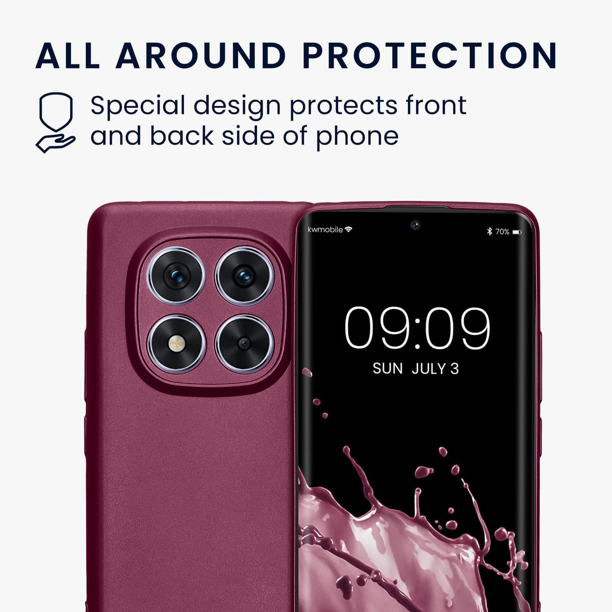 kwmobile Carcasa Compatible con Xiaomi Redmi Note 14 Pro 5G / Poco X7 Funda - Funda Ultrafina de TPU con Bordes elevados - Lavanda Metalizado — view 5