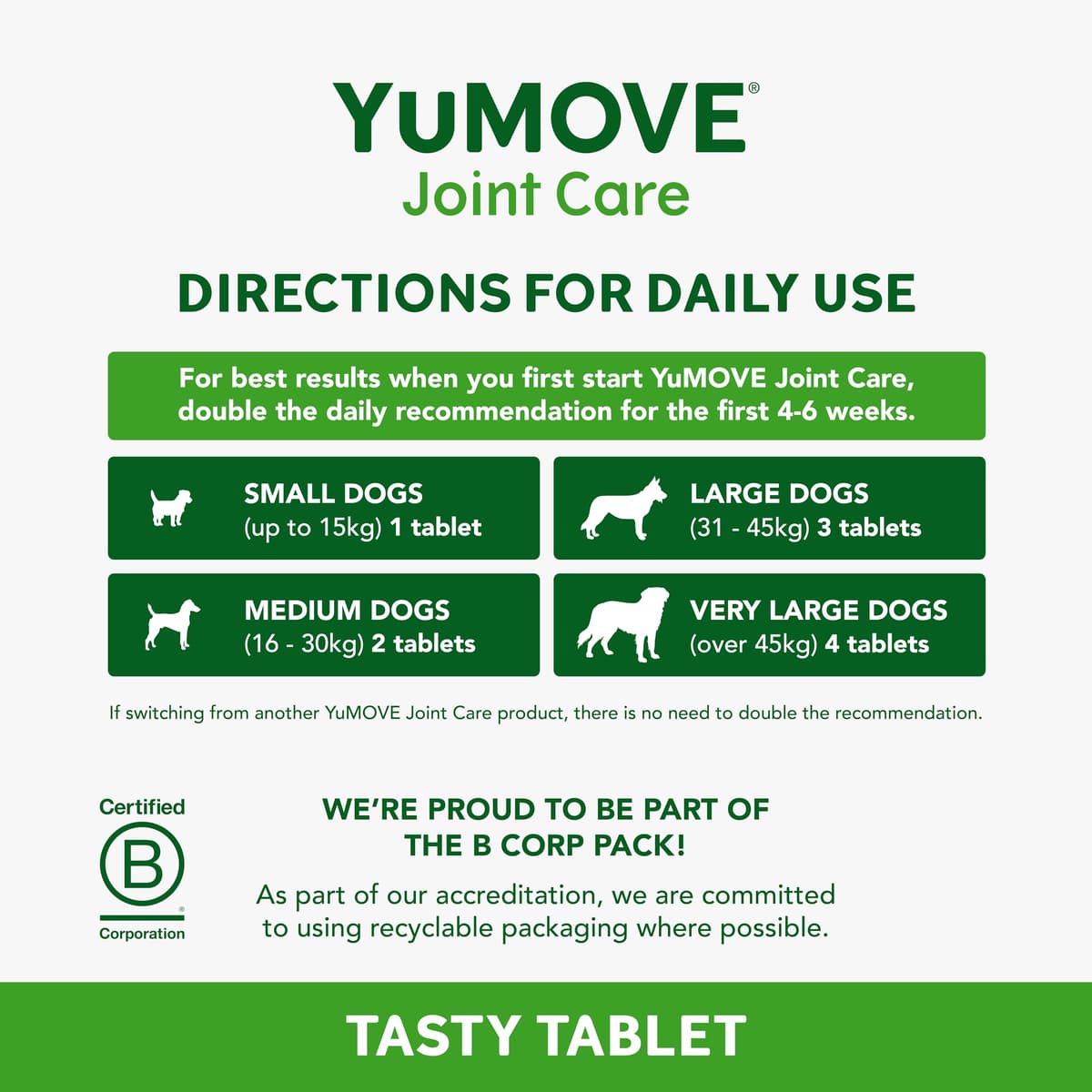 YuMOVE Joint Supplement for Dogs, Essential Dog Hip and Joint Support for Adult Dogs with Glucosamine, Chondroitin, Green Lipped Mussel, Aged 6 to 8, 120 Tablets — view 5