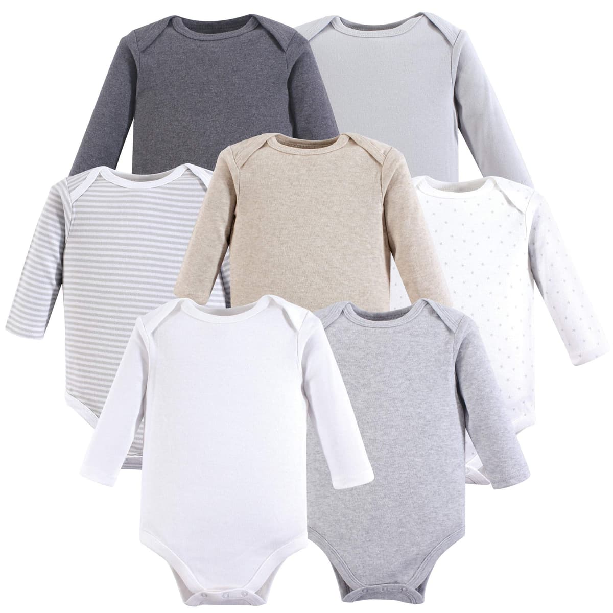 Hudson Baby unisex-baby Cotton Long-sleeve Bodysuits, Heather Gray, 3-6 Months — view 24