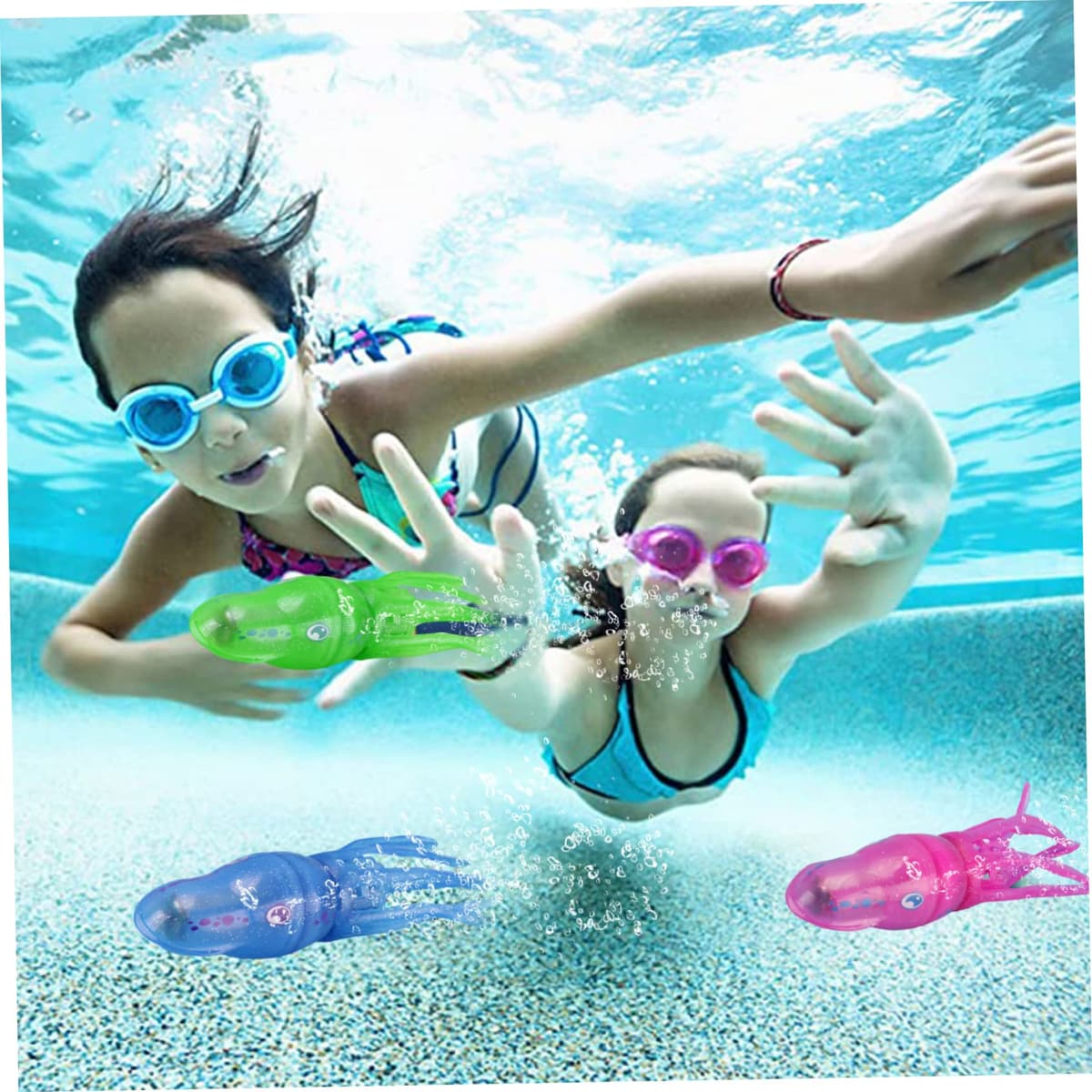 Kids Diving Bath Toy, Electric Octopus Squid Swimming Pool Water Play Toy for Children, Red — view 3