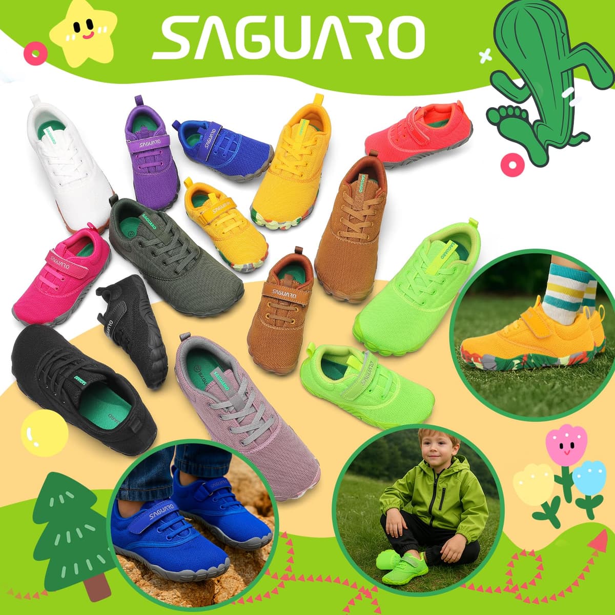 SAGUARO Zapatillas Barefoot Niños Antideslizantes y Ligeras Calzado Descalzos, Talla 24-36 — view 7