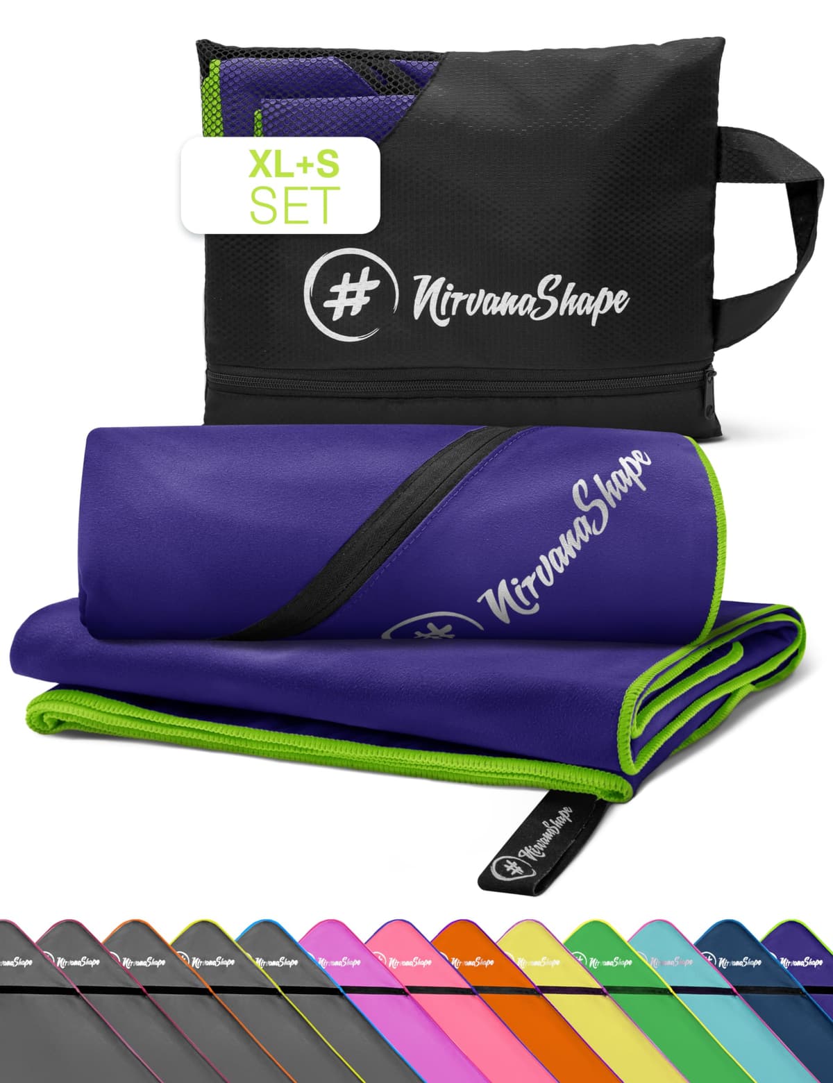 NirvanaShape Toallas de Microfibra | Absorbentes, Ligeras, de Secado rápido | Toallas de baño, Toalla de Viaje, Toallas Deportivas | Ideales para Viajar, IR al Gimnasio, la Playa, Practicar Yoga — view 16