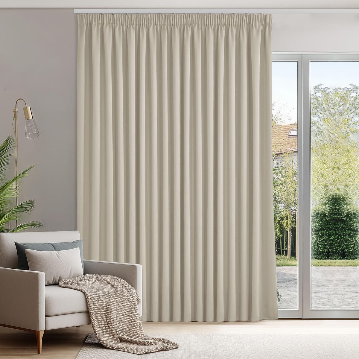 Deconovo Cortinas Dormitorio Salon Térmicas Aislantes Frio y Calor Decoración para Habitacion Moderna, 1 Piezas, Cortina Grande, Gris Oscuro, 300×220 CM