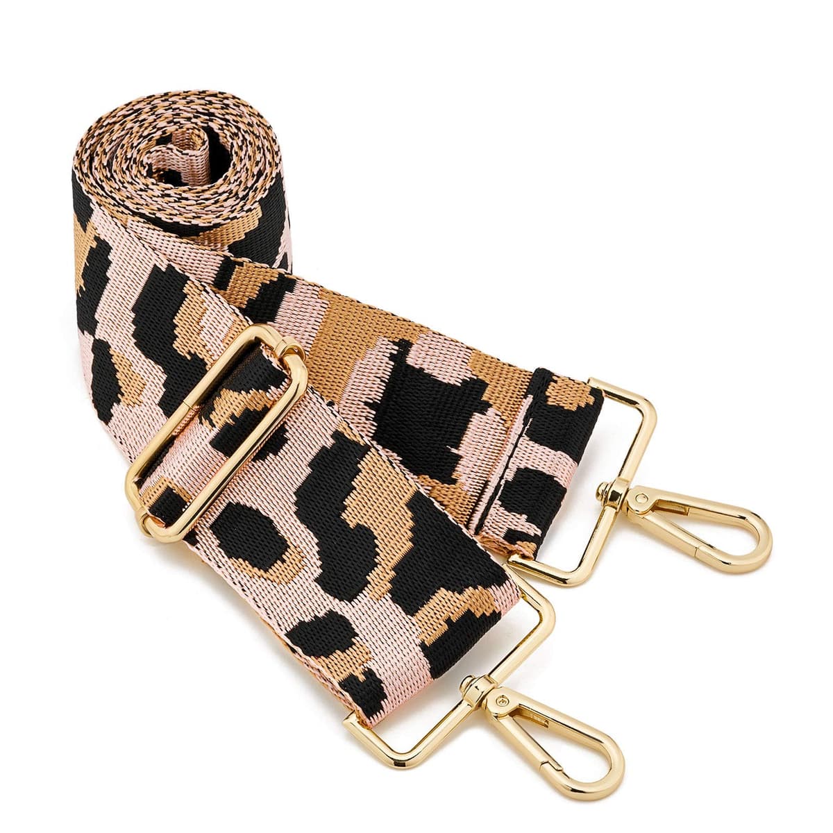 ZOOEASS Wide Shoulder Strap, Guitar Style Adjustable Purse Strap with Gold Buckle Replacement Woven Crossbody Straps for Handbags((3.8CM) Shining Black) — view 76