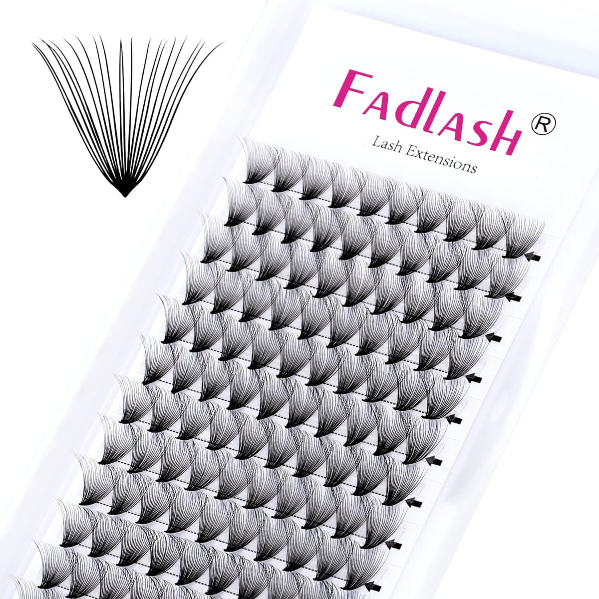 Russian Volume Lashes 16D 0.07 C Curl Mix Tray - Premade Fan Lashes (8-14mm) — view 17