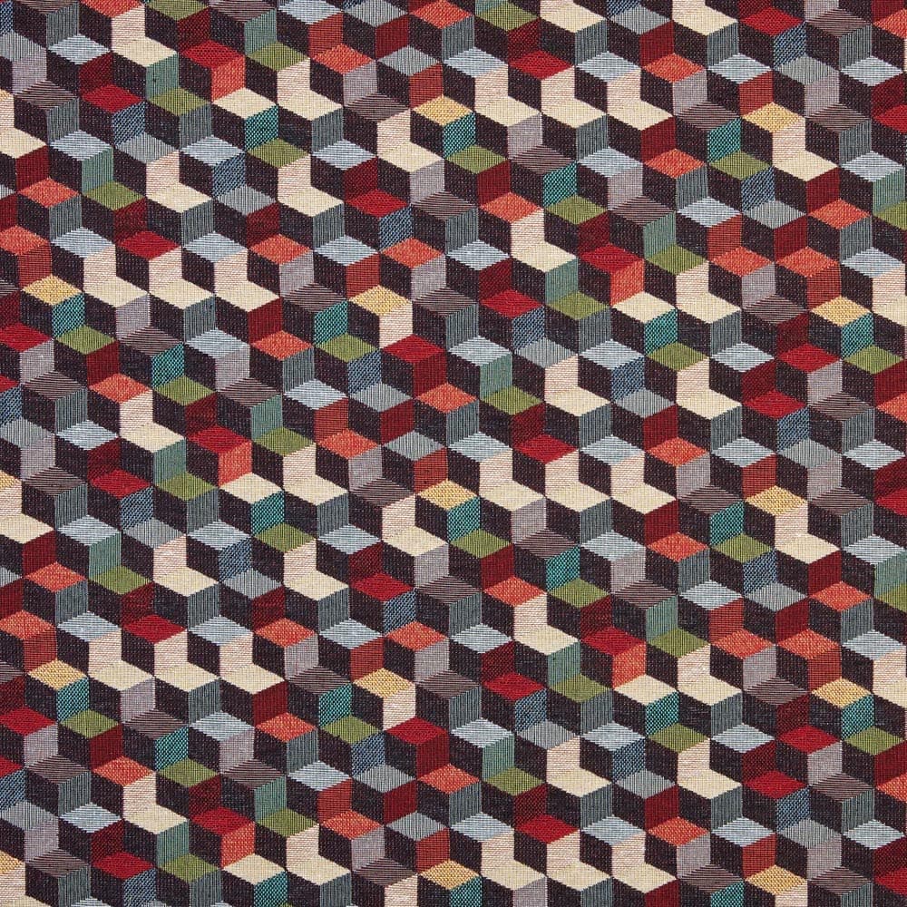 Kt KILOtela - Tela Tapicería, Jacquard Gobelino, Tapizar Sillas, Cojines, Cabecero, Sofá, Bolsos, Resistente al Desgaste, Costura, 100 cm Largo x 280 cm Ancho, Geométrico, Multicolor, 1 metro — view 83