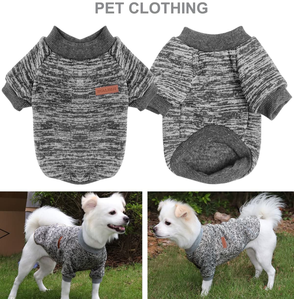 Dog Christmas Jumper Dog Sweater Dachshund Jumper Fleece Inside Soft Cozy, Colour Vibrant Easy to Take On and Off (Pink+Grey, XL) — view 2
