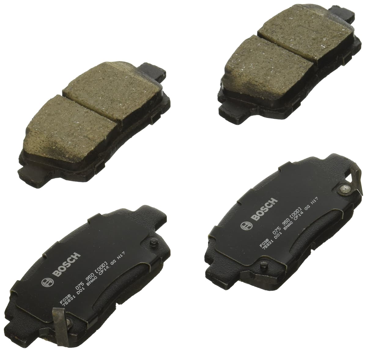 Bosch BC914 QuietCast Premium Ceramic Disc Brake Pad Set For: Acura ILX; Honda Accord, Civic, CR-V, Element, Fit, Front — view 216