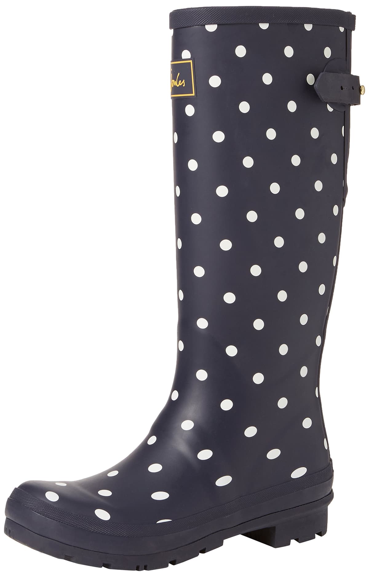 Joules Womens Welly Print With Adjustable Back Gusset - Black Metallic Bees